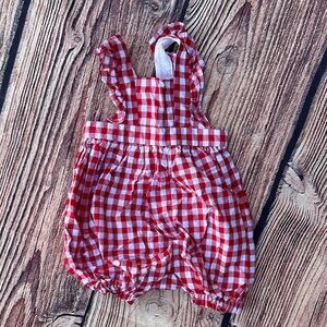 Red Gingham Baby Romper